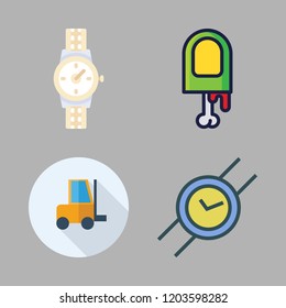 wrist icon set. vector set about finger, wristwatch and duty icons set.