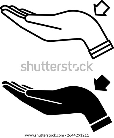Wrist Icons. Black And White Vector Illustration. Part Of the Human Arm Connecting the Forearm And the Hand. Concept Anatomy