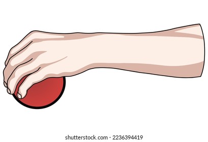 Wrist joint rehabilitation exercises. Vector illustration. Exercise 9