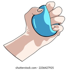 Wrist joint rehabilitation exercises. Vector illustration. Exercise 10