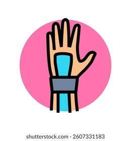 wrist kinesio tape color icon vector. wrist kinesio tape sign. isolated symbol illustration