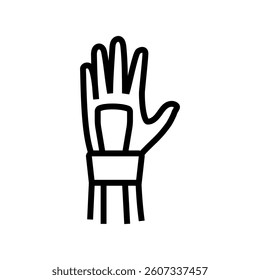 wrist kinesio tape line icon vector. wrist kinesio tape sign. isolated contour symbol black illustration