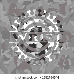 Wrist on grey camouflage pattern