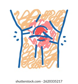 wrist pain body ache doodle icon sketch vector. wrist pain body ache sign. isolated symbol illustration