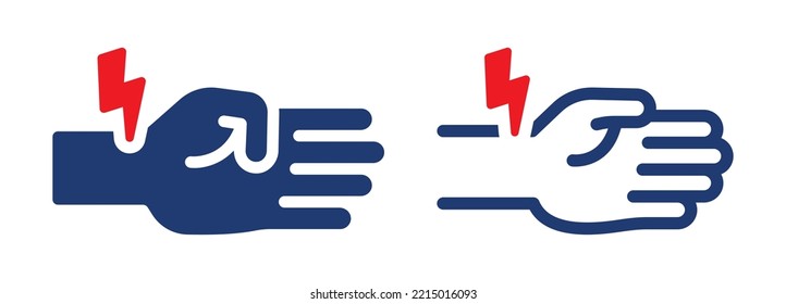 Wrist pain icon vector illustration.