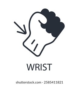 Wrist pain icon. vector.Editable stroke.linear style sign for use web design,logo.Symbol illustration.