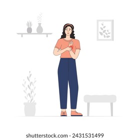 Wrist Pain Korean Style Illustration