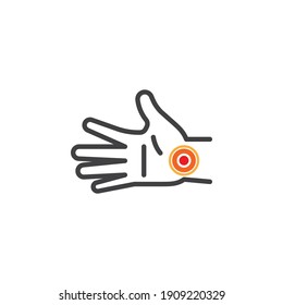 Wrist pain line icon. linear style sign for mobile concept and web design. Hand ache outline vector icon. Symbol, logo illustration. Vector graphics