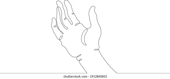 Wrist. Palm gesture. Different position of the fingers. Sign and symbol of gestures. One continuous drawing line  logo single hand drawn art doodle isolated minimal illustration.