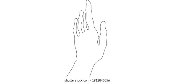 Wrist. Palm gesture. Different position of the fingers. Sign and symbol of gestures. One continuous drawing line  logo single hand drawn art doodle isolated minimal illustration.