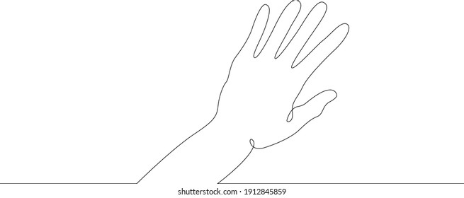 Wrist. Palm gesture. Different position of the fingers. Sign and symbol of gestures. One continuous drawing line  logo single hand drawn art doodle isolated minimal illustration.