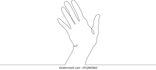 Escritura. Gesto de palmas. Posición diferente de los dedos. Signo y símbolo de gestos. Un logotipo de línea de dibujo continuo de un solo doodle de arte dibujado a mano aisló una mínima ilustración.
