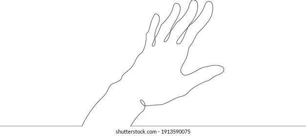 Wrist. Palm gesture. Different position of the fingers. Sign and symbol of gestures. One continuous drawing line  logo single hand drawn art doodle isolated minimal illustration.