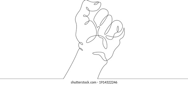 Wrist. Palm gesture. Different position of the fingers. Sign and symbol of gestures. One continuous drawing line  logo single hand drawn art doodle isolated minimal illustration.