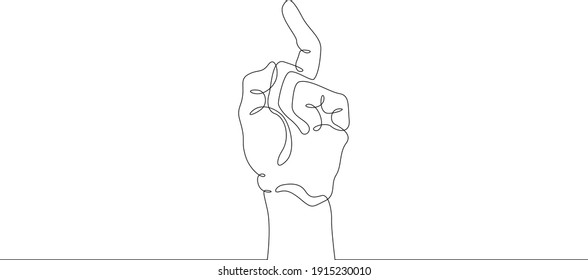 Escritura. Gesto de palmas. Posición diferente de los dedos. Signo y símbolo de gestos. Un logotipo de línea de dibujo continuo de un solo doodle de arte dibujado a mano aisló una mínima ilustración.