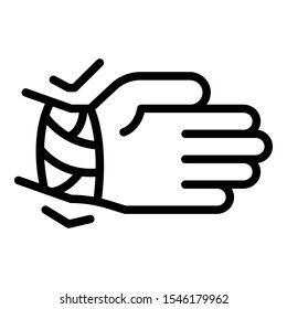 Wrist plaster icon. Outline wrist plaster vector icon for web design isolated on white background
