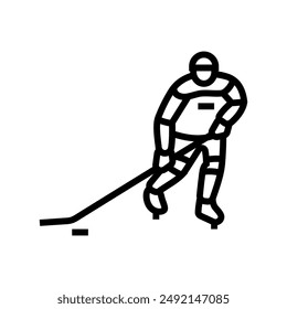 wrist shot ice hockey sport game line icon vector. wrist shot ice hockey sport game sign. isolated contour symbol black illustration