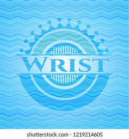 Wrist sky blue water emblem background.