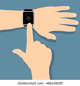 wrist smart watch to control the tap of a finger