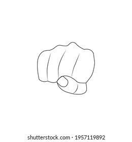 Wrist, throw a fist line sketching, Male clenched fist, outline drawing, Man hand with a fist. Alpha. Protest. man throwing a punch, fist bumping line illustration