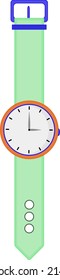 Reloj de tiempo de escritura, ilustración, vector sobre un fondo blanco.