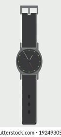 A wrist watch. Black watch.