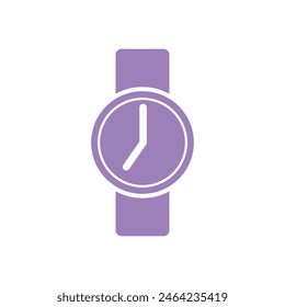 Wrist Watch Clock Icon Vector Template, Flat Design Illustration Design