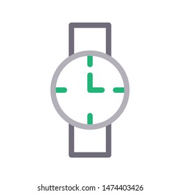 wrist watch colour line vector icon