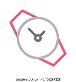 wrist watch colour line vector icon