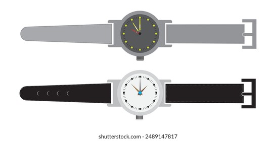 Wrist watch Design set, Fashion hand watch. Vector Illustrator.