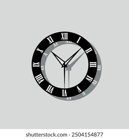 Wrist watch dial with clock hands. Vector illustration.