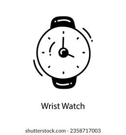 Wrist Watch doodle Icon Design illustration. Marketing Symbol on White background EPS 10 File