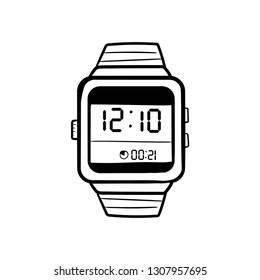  Wrist Watch doodle icon vector smart 
