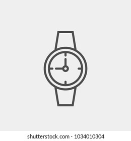 Wrist watch flat vector icon. Clock flat vector icon