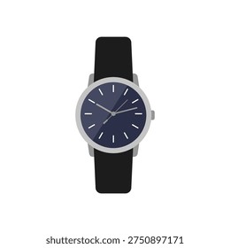 Wrist watch flat vector symbol and clip art on white backdrop