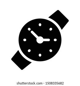 wrist watch glyph flat vector icon