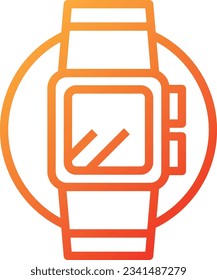 Wrist Watch Gradient Icon - Single Icon, Vector