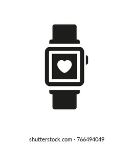 wrist watch heart rate monitor vector icon