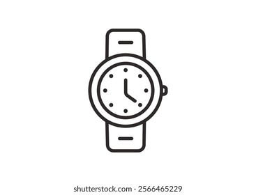 Wrist Watch Icon Design Template Illustration Design. line art vector illustration