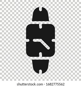 Wrist watch icon in flat style. Hand clock vector illustration on white isolated background. Time bracelet business concept.