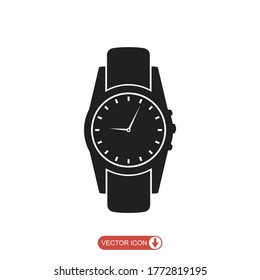 Wrist watch icon in flat style. Hand clock vector illustration on white isolated background. time business concept