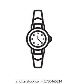Wrist watch icon in flat style. Hand clock vector illustration on white isolated background. Time bracelet business concept.
