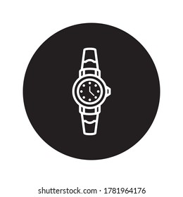 Wrist watch icon in flat style. Hand clock vector illustration on white isolated background. Time bracelet business concept.
