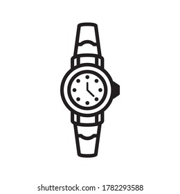 Icono de reloj de pulsera en estilo plano. Ilustración vectorial de reloj manual sobre fondo aislado blanco. Concepto de negocios de pulsera de tiempo.