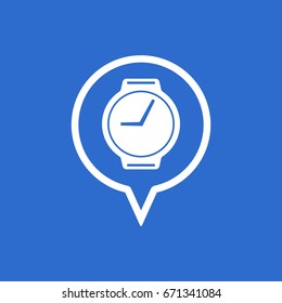 Wrist watch icon, isolated. Flat  design. 