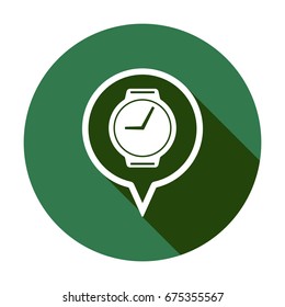 Wrist watch icon, isolated. Flat  design. 