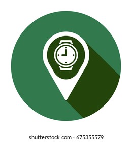 Wrist watch icon, isolated. Flat  design. 