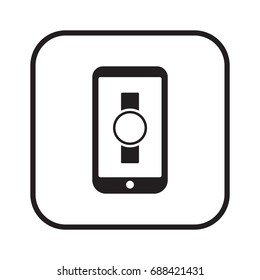 Wrist watch icon, isolated. Flat  design. 