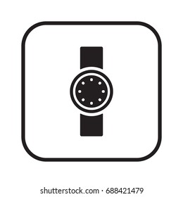 Wrist watch icon, isolated. Flat  design. 
