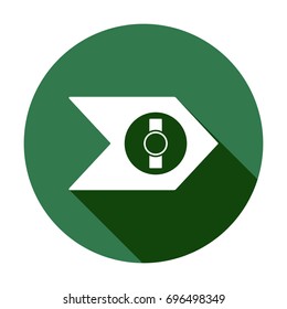 Wrist watch icon, isolated. Flat  design. 